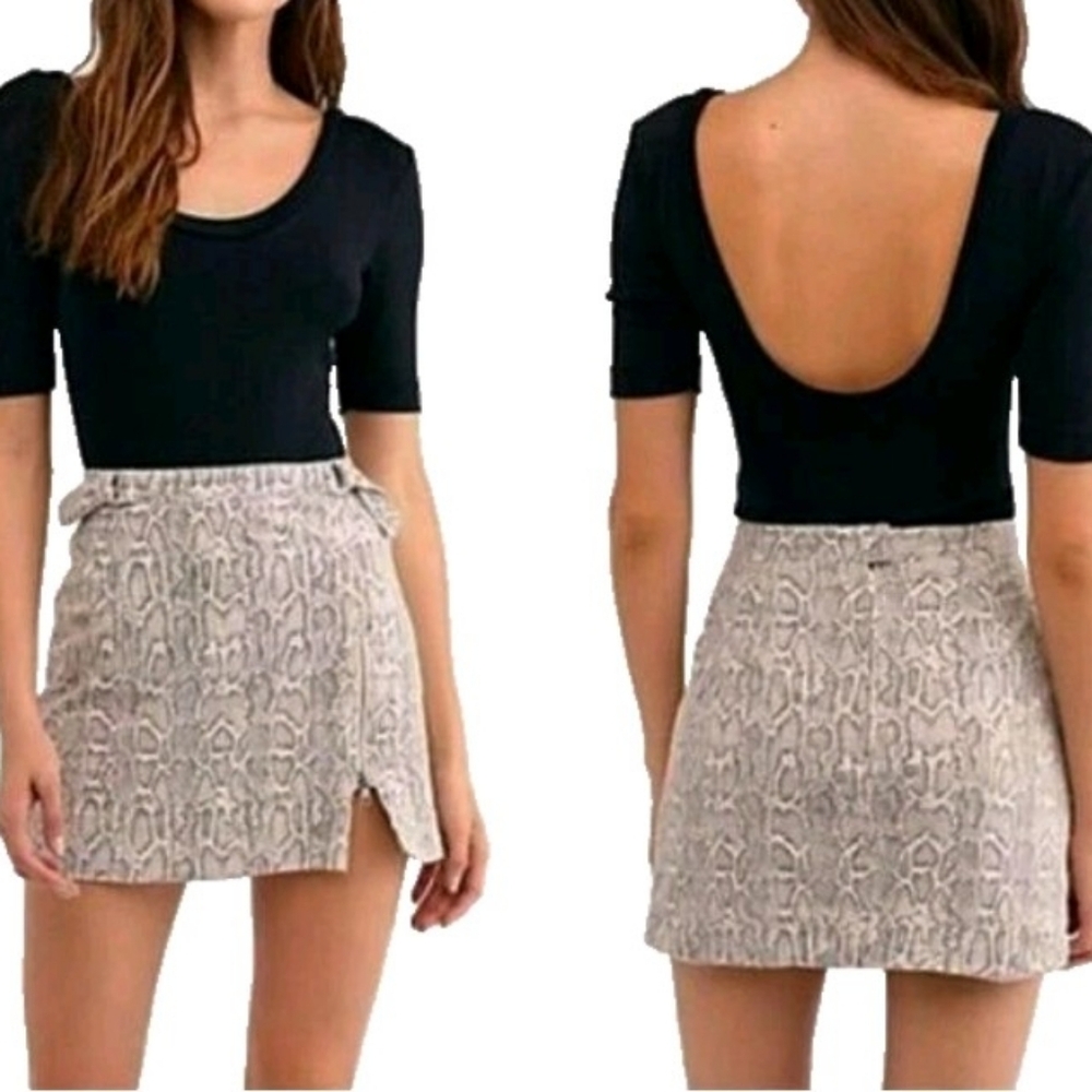 ☀️🌊Free People Midnight Magic Snakeskin Embossed Miniskirt 8